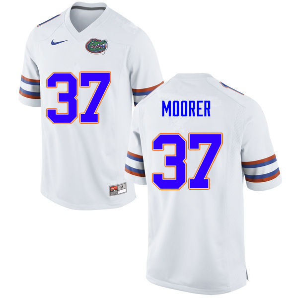 Men #37 Patrick Moorer Florida Gators College Football Jerseys Sale-White - Click Image to Close